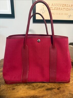 Hermes -Red Garden Party 36 tote